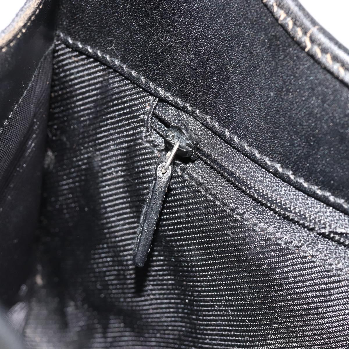 GUCCI GG Canvas Jackie Hand Bag Black Silver 002 1068 Auth ep14736A