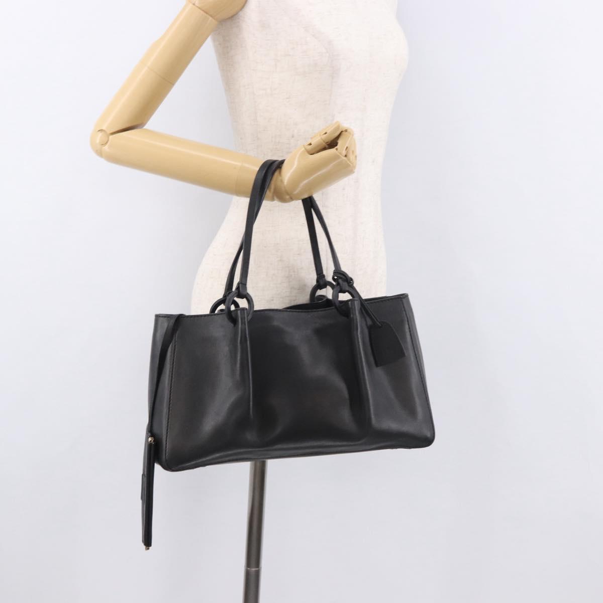 GUCCI Tote Bag Leather Black 94898 Auth ep14738