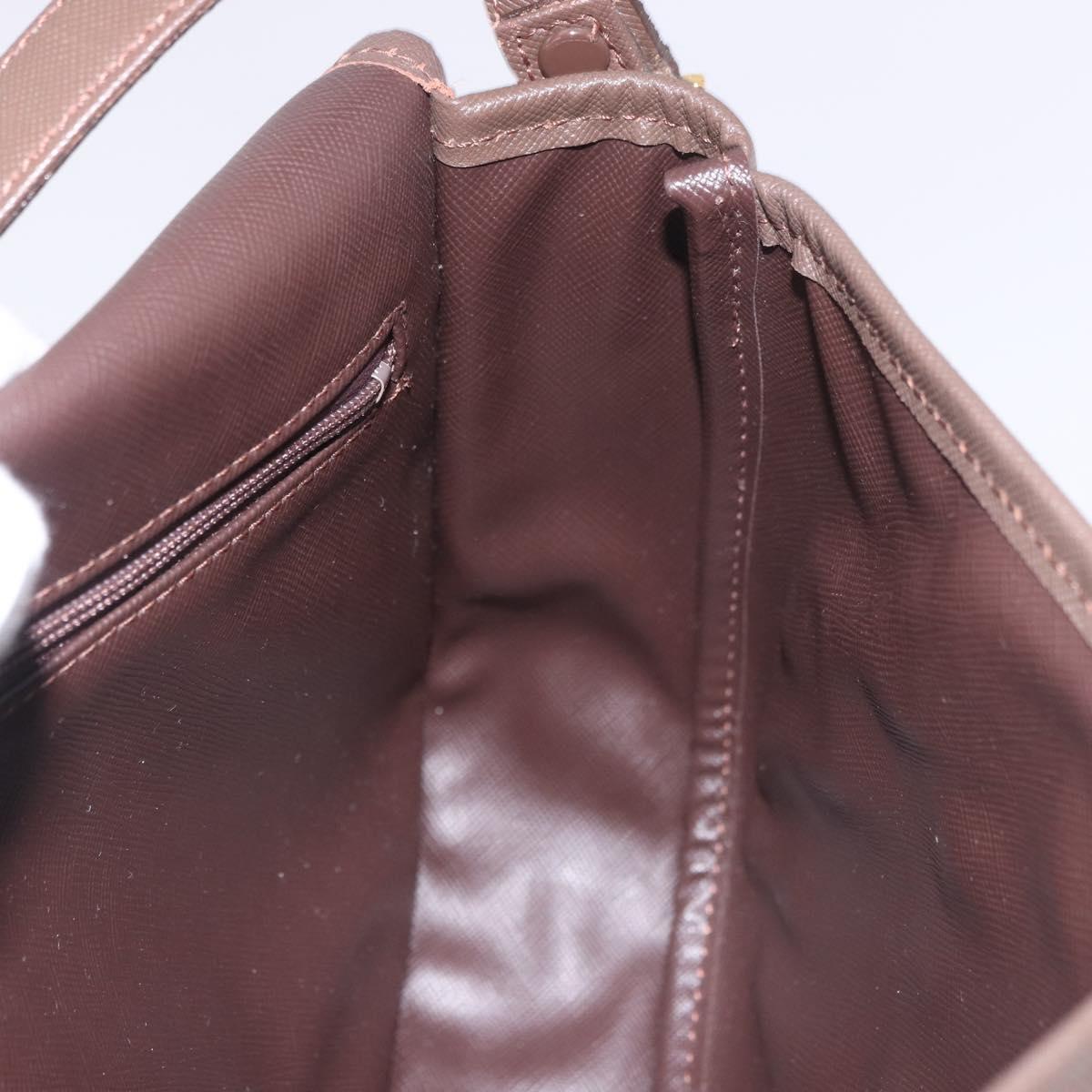 Burberrys Nova Check Shoulder Bag Canvas Gold Beige Auth ep14743