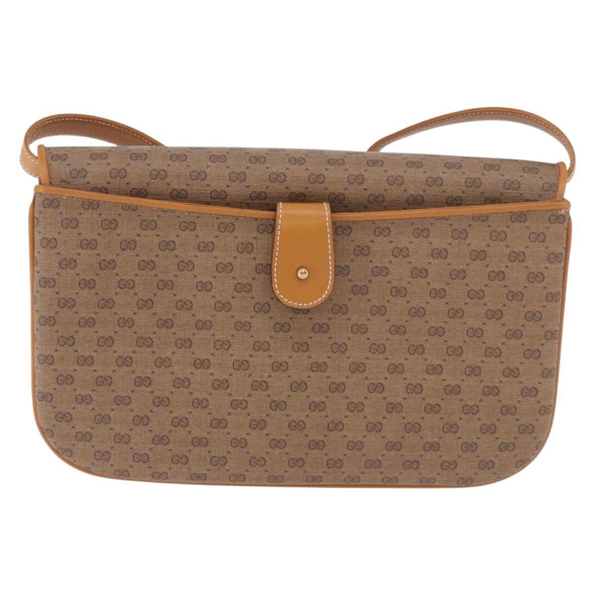 GUCCI Micro GG Supreme Shoulder Bag PVC Beige Gold 004 256 0024 Auth ep14744