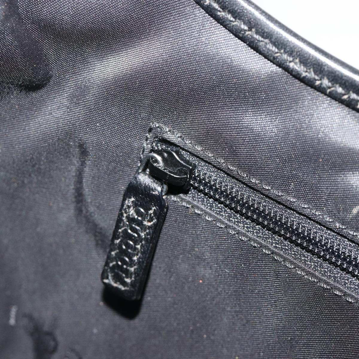 GUCCI Jackie Hand Bag Leather Black Silver Auth ep14750V