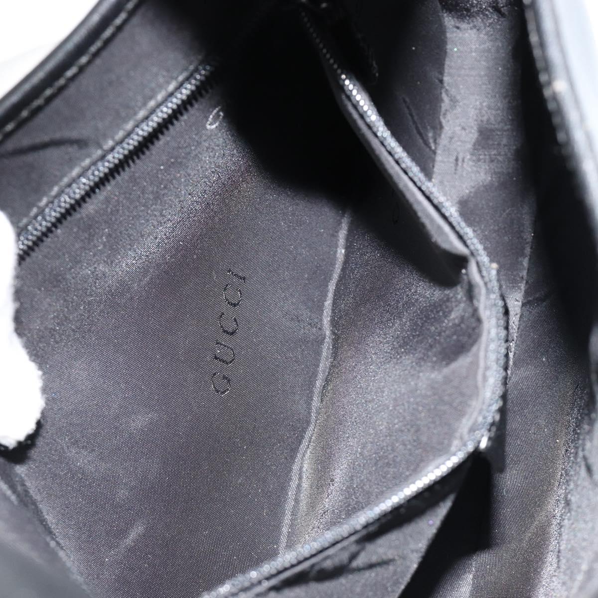 GUCCI Jackie Hand Bag Leather Black Silver Auth ep14750V
