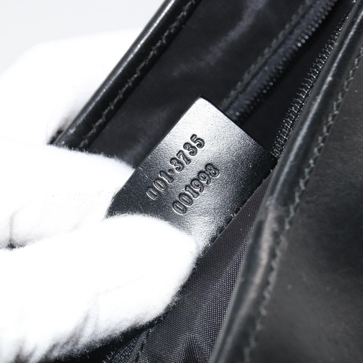 GUCCI Jackie Hand Bag Leather Black Silver Auth ep14750V
