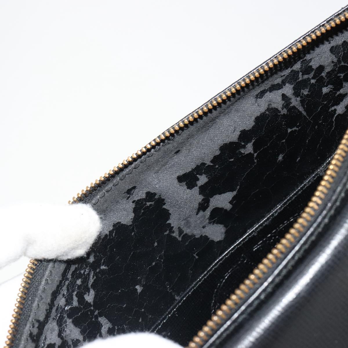 Christian Dior Shoulder Bag Leather Black Gold Auth ep14752