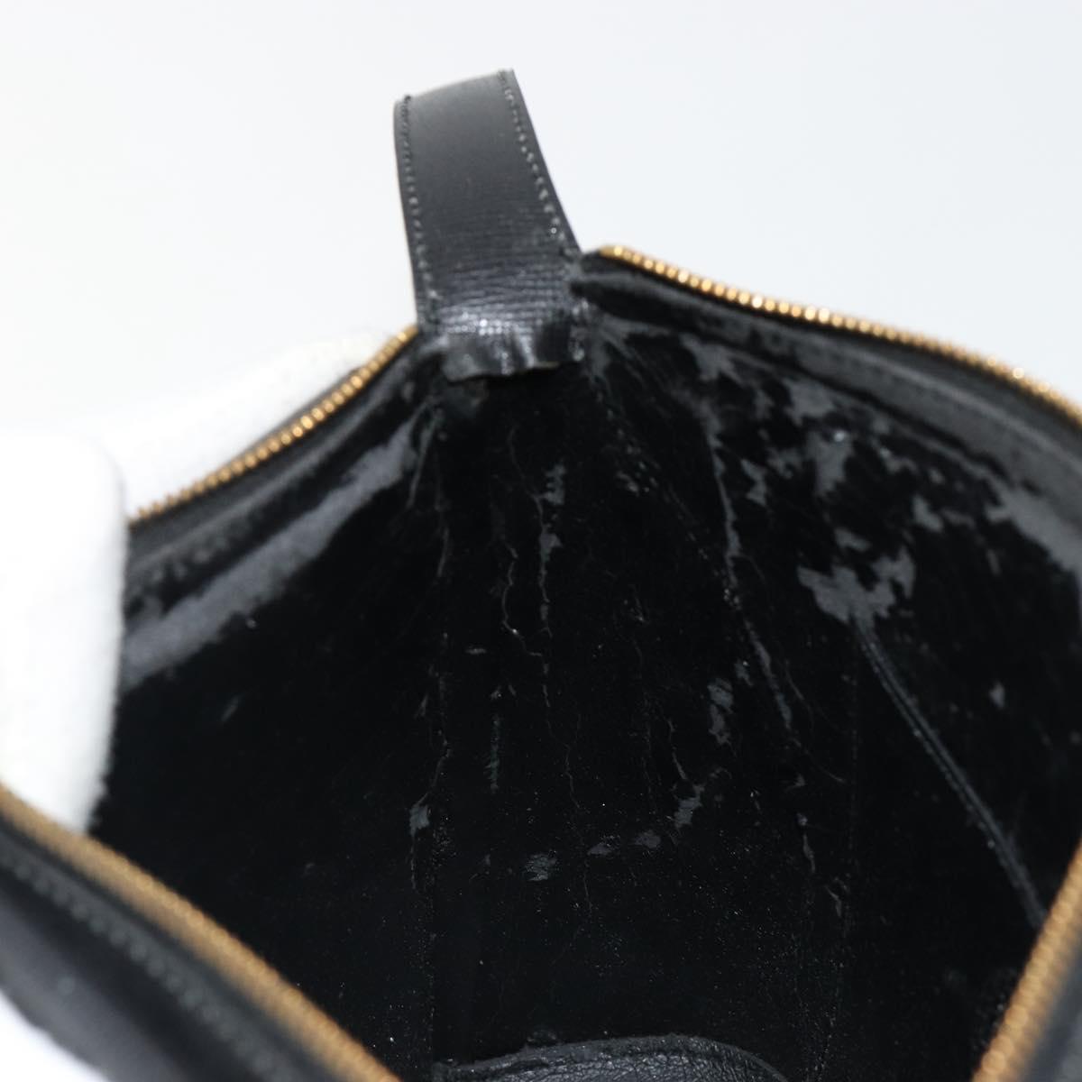 Christian Dior Shoulder Bag Leather Black Gold Auth ep14752