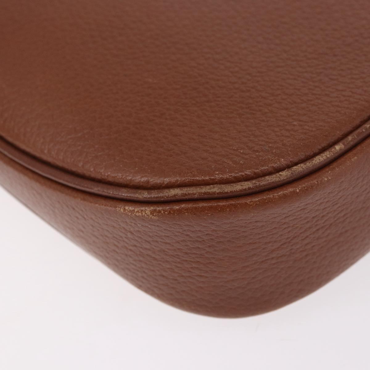 Burberrys Shoulder Bag Leather Brown Gold Auth ep14756