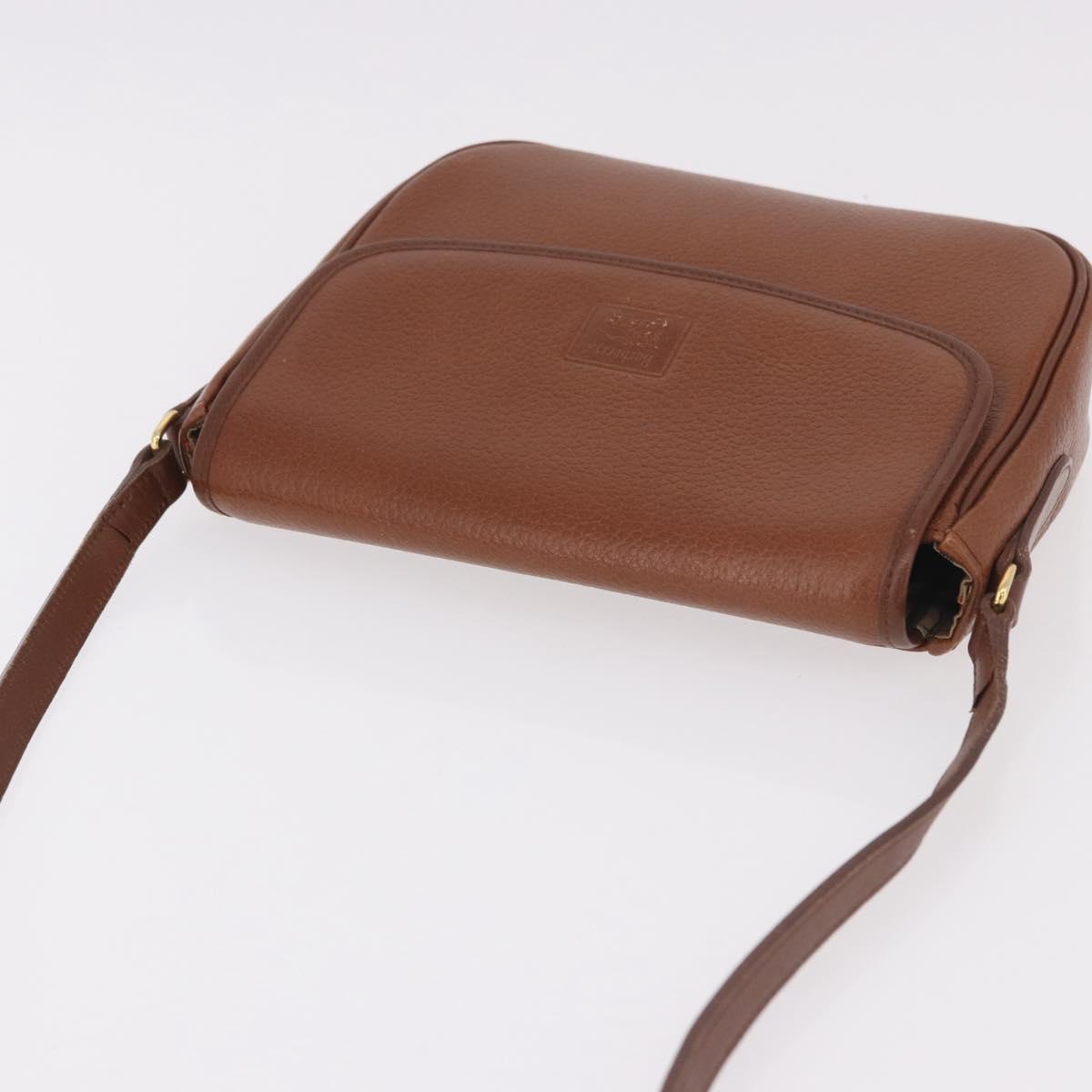 Burberrys Shoulder Bag Leather Brown Gold Auth ep14756