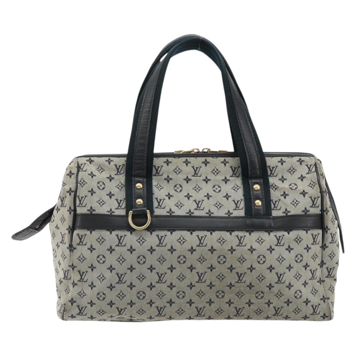 LOUIS VUITTON Monogram Mini Josephine GM Hand Bag Blue M92211 LV Auth ep14758