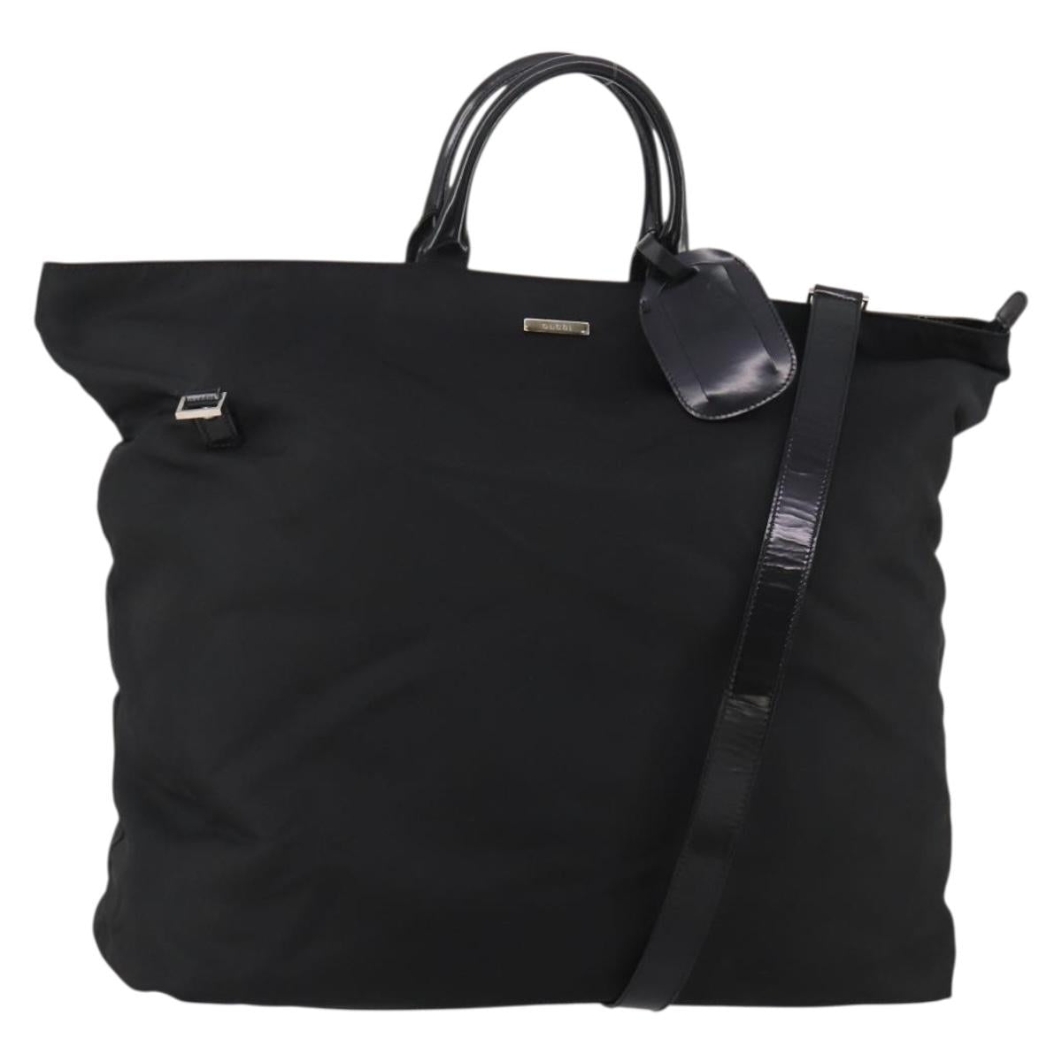 GUCCI Hand Bag Canvas 2way Black Silver 019 2020 0282 08 Auth ep14763