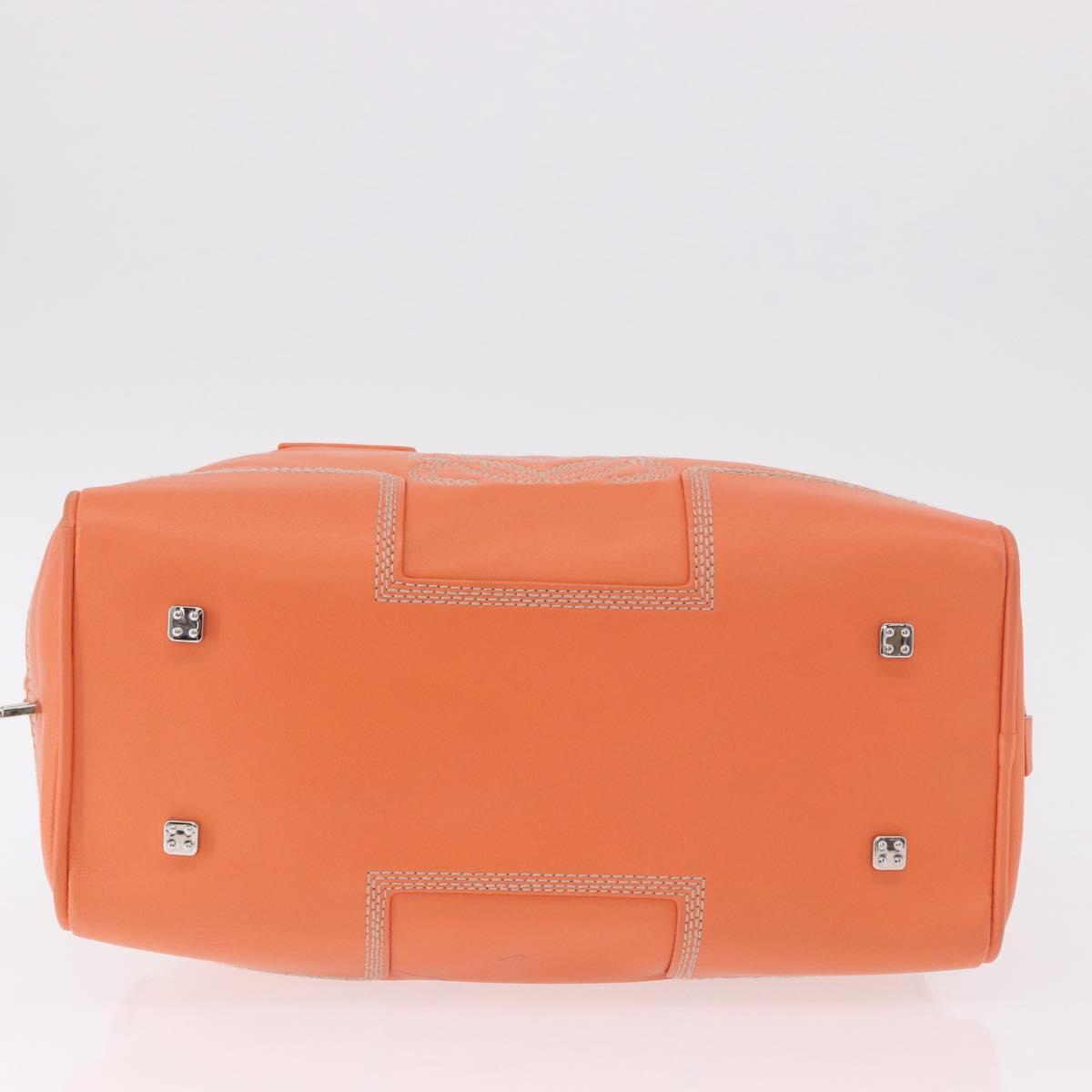 LOEWE Anagram Americana 28 Hand Bag Leather Orange Silver Auth ep14765