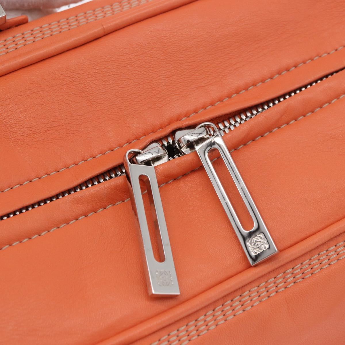 LOEWE Anagram Americana 28 Hand Bag Leather Orange Silver Auth ep14765