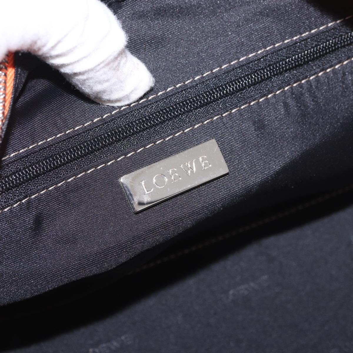 LOEWE Anagram Americana 28 Hand Bag Leather Orange Silver Auth ep14765