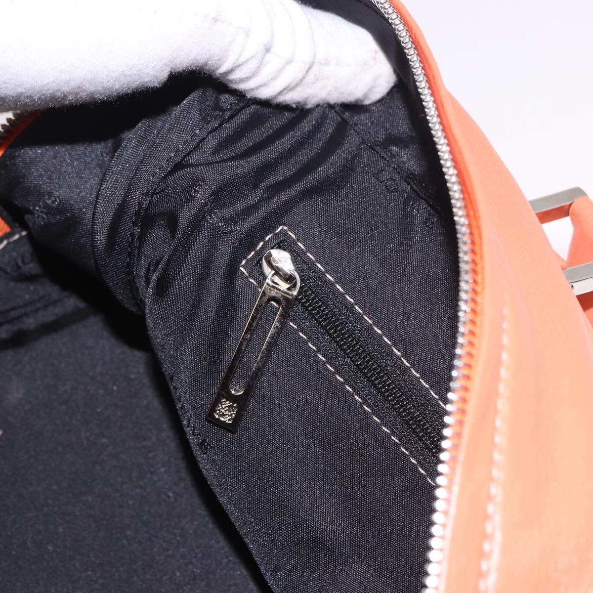 LOEWE Anagram Americana 28 Hand Bag Leather Orange Silver Auth ep14765