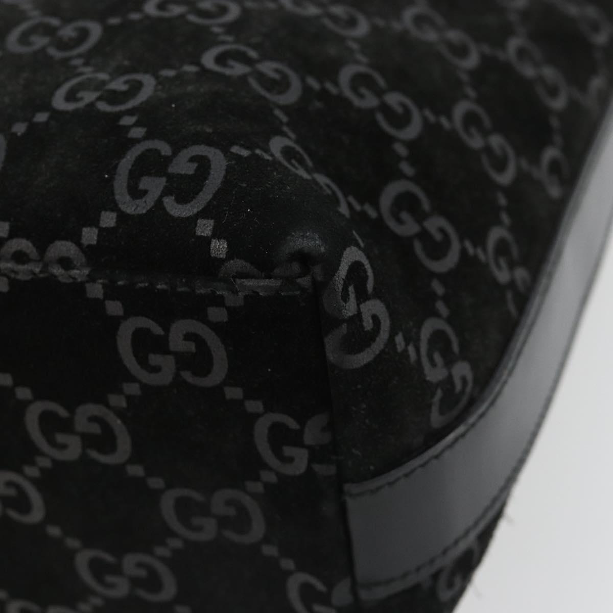 GUCCI GG Canvas Shoulder Bag Black Silver 000 0602 Auth ep14767