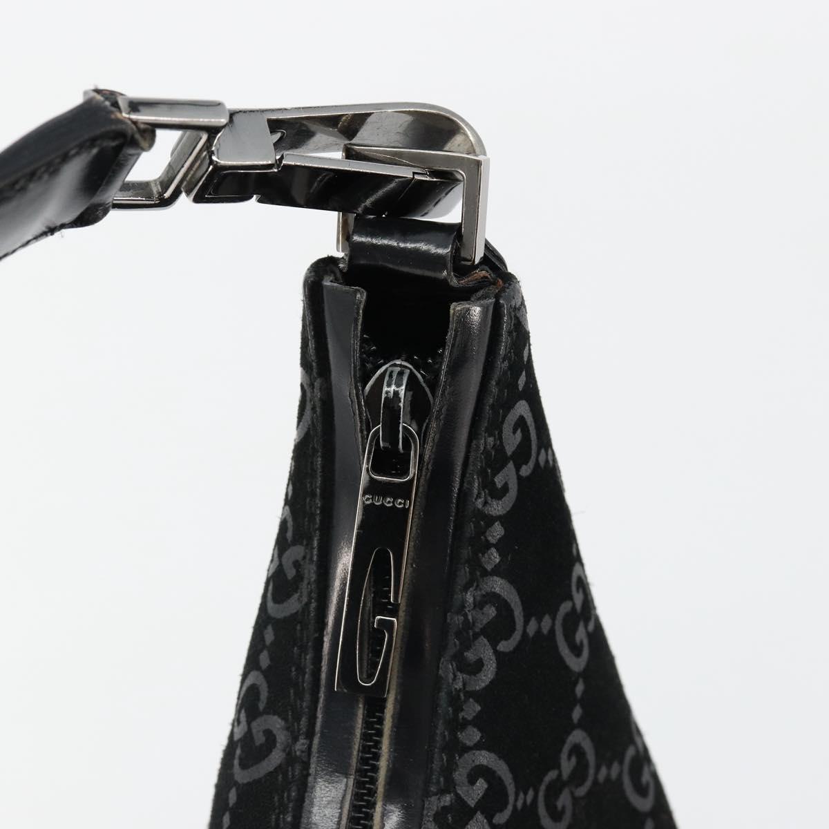 GUCCI GG Canvas Shoulder Bag Black Silver 000 0602 Auth ep14767