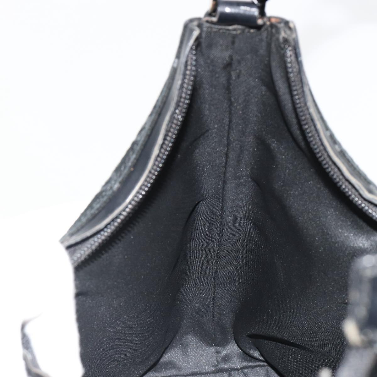 GUCCI GG Canvas Shoulder Bag Black Silver 000 0602 Auth ep14767