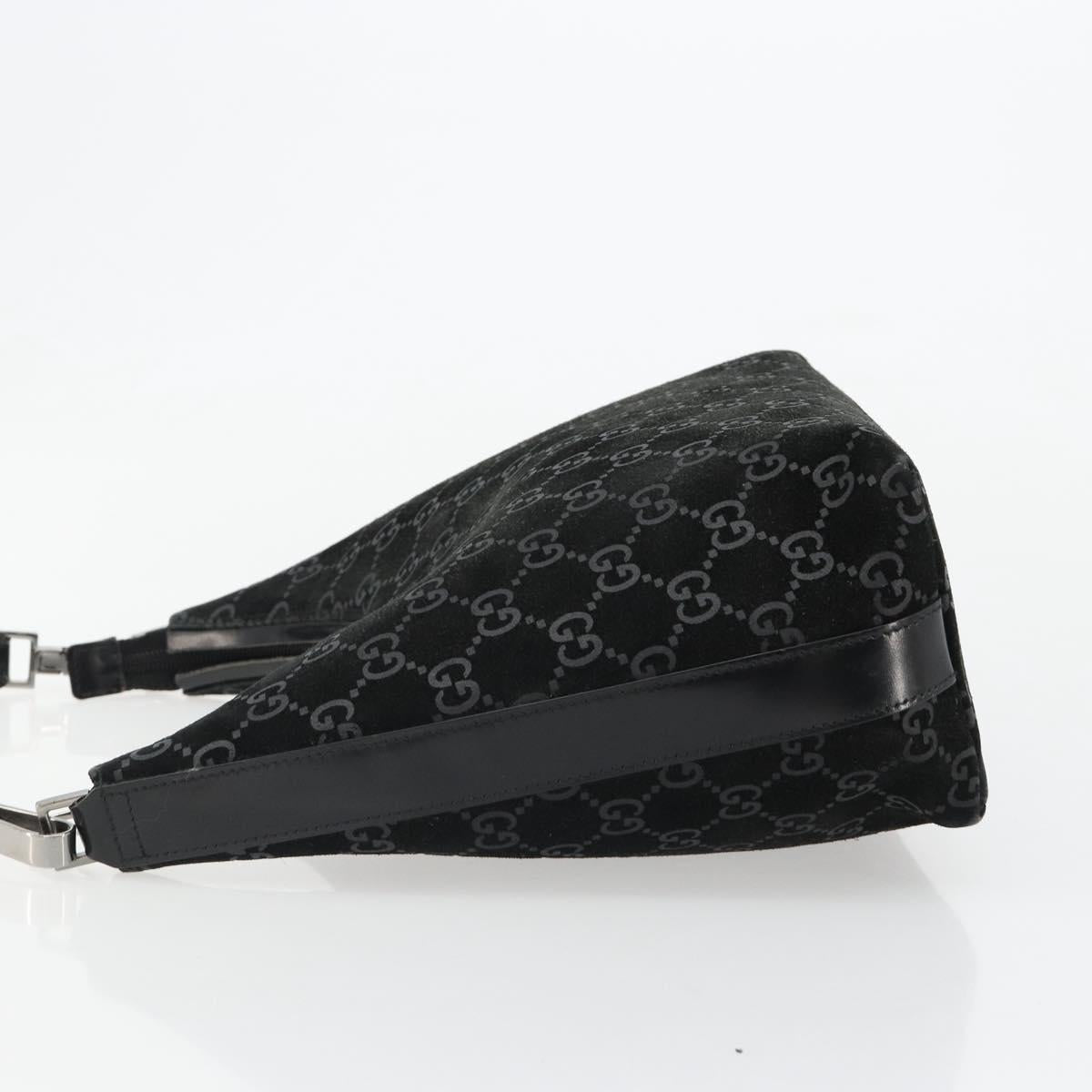 GUCCI GG Canvas Shoulder Bag Black Silver 000 0602 Auth ep14767