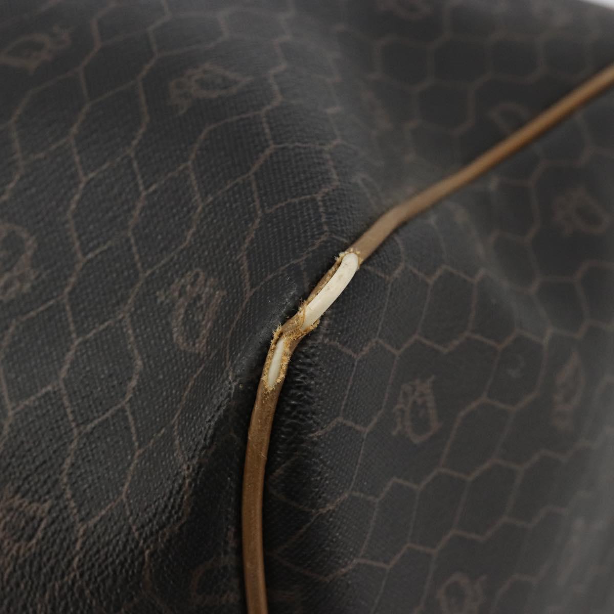 Christian Dior Honeycomb Canvas Boston Bag PVC Black Gold Auth ep14768