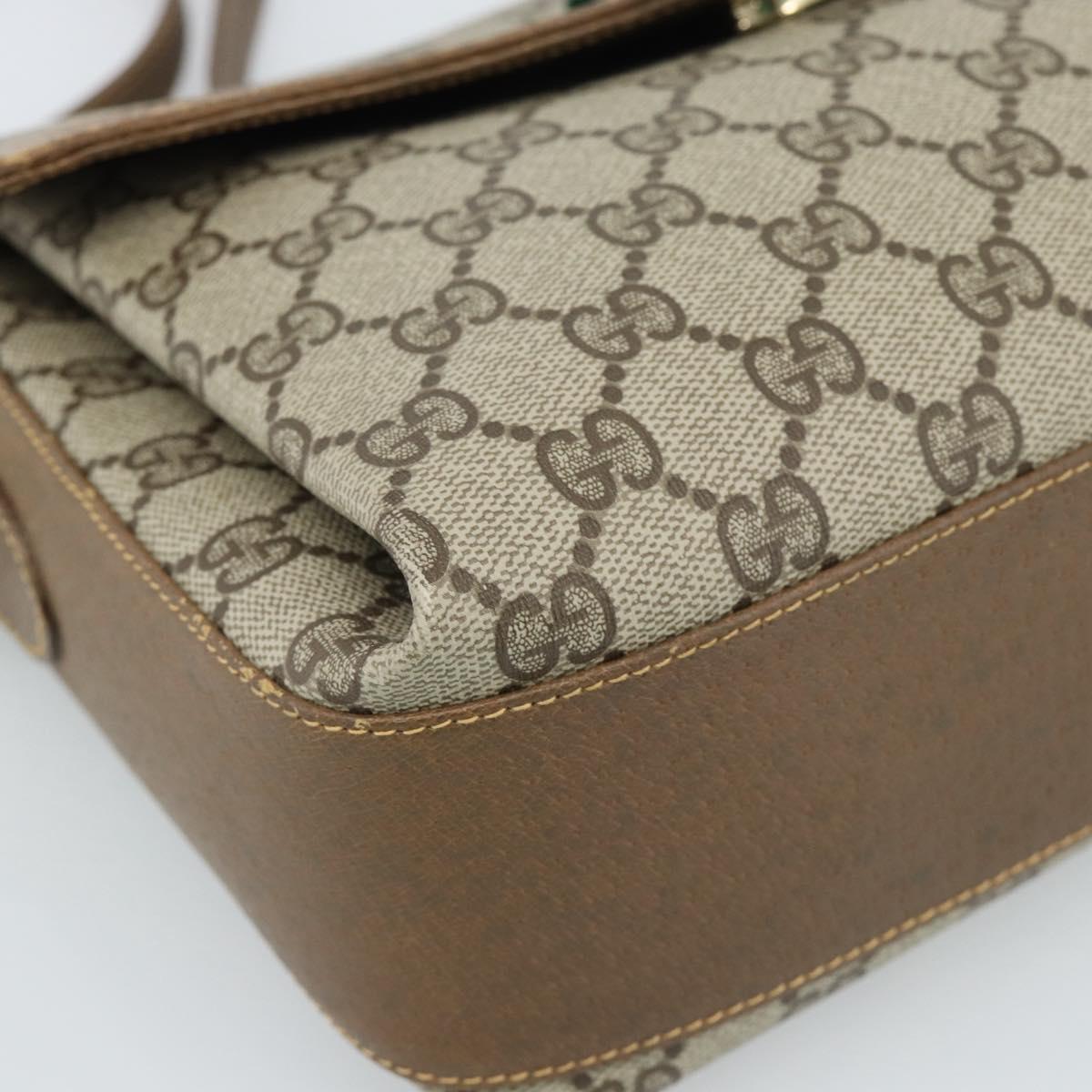 GUCCI GG Supreme Web Sherry Line Bag PVC Beige Gold 904 02 084 Auth ep14773