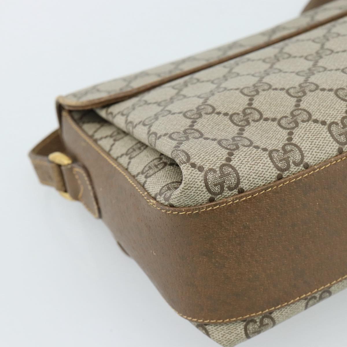 GUCCI GG Supreme Web Sherry Line Bag PVC Beige Gold 904 02 084 Auth ep14773