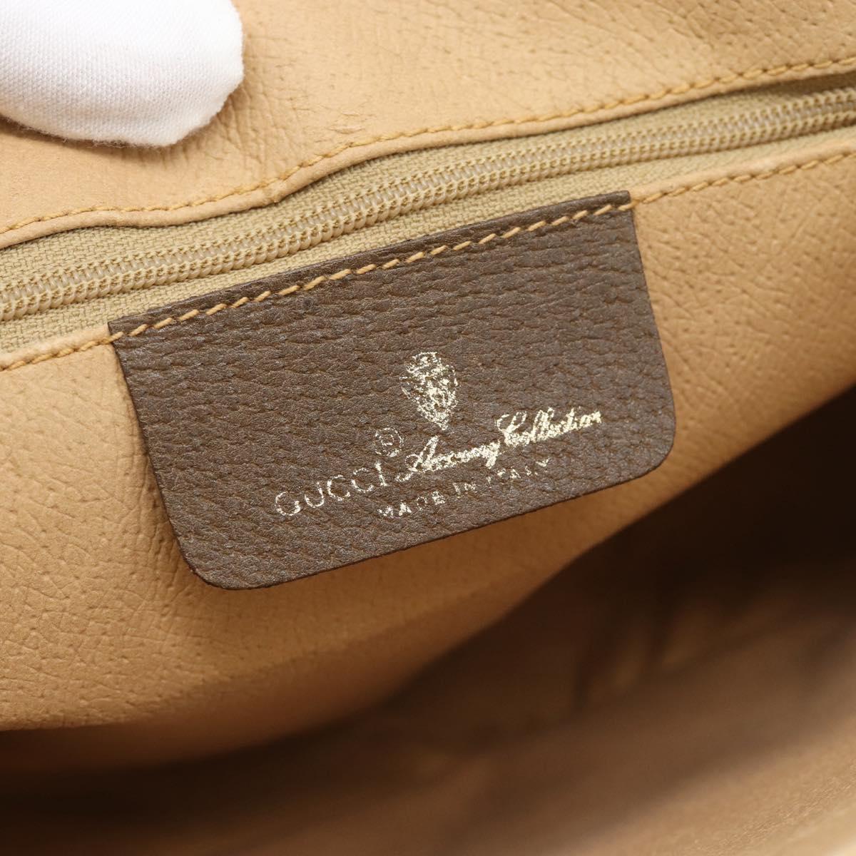 GUCCI GG Supreme Web Sherry Line Bag PVC Beige Gold 904 02 084 Auth ep14773