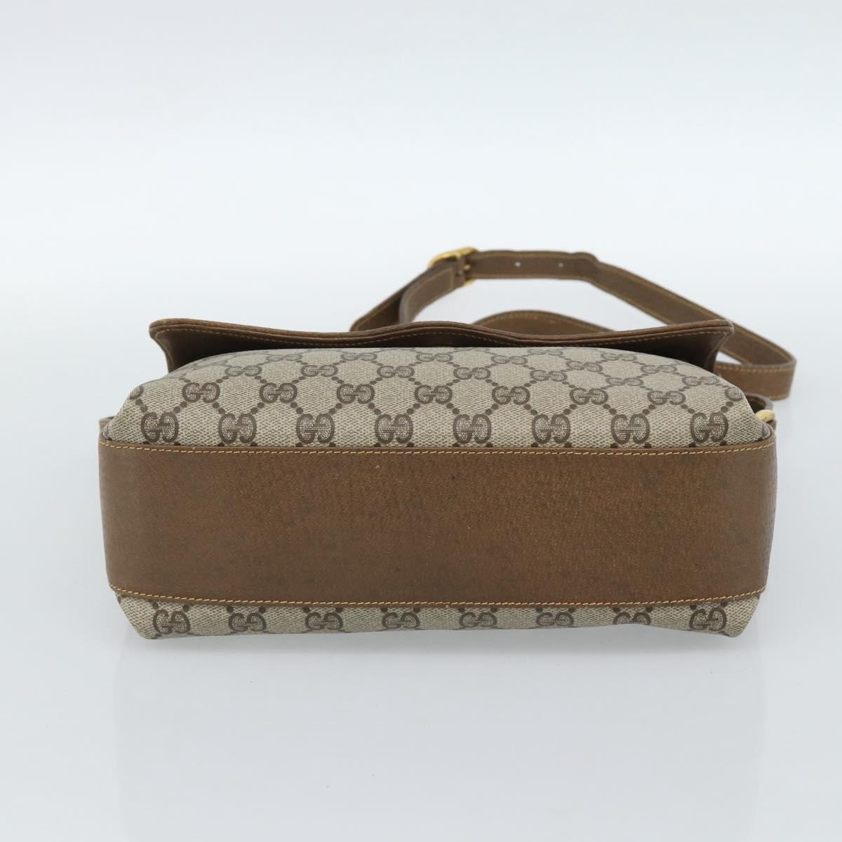 GUCCI GG Supreme Web Sherry Line Bag PVC Beige Gold 904 02 084 Auth ep14773
