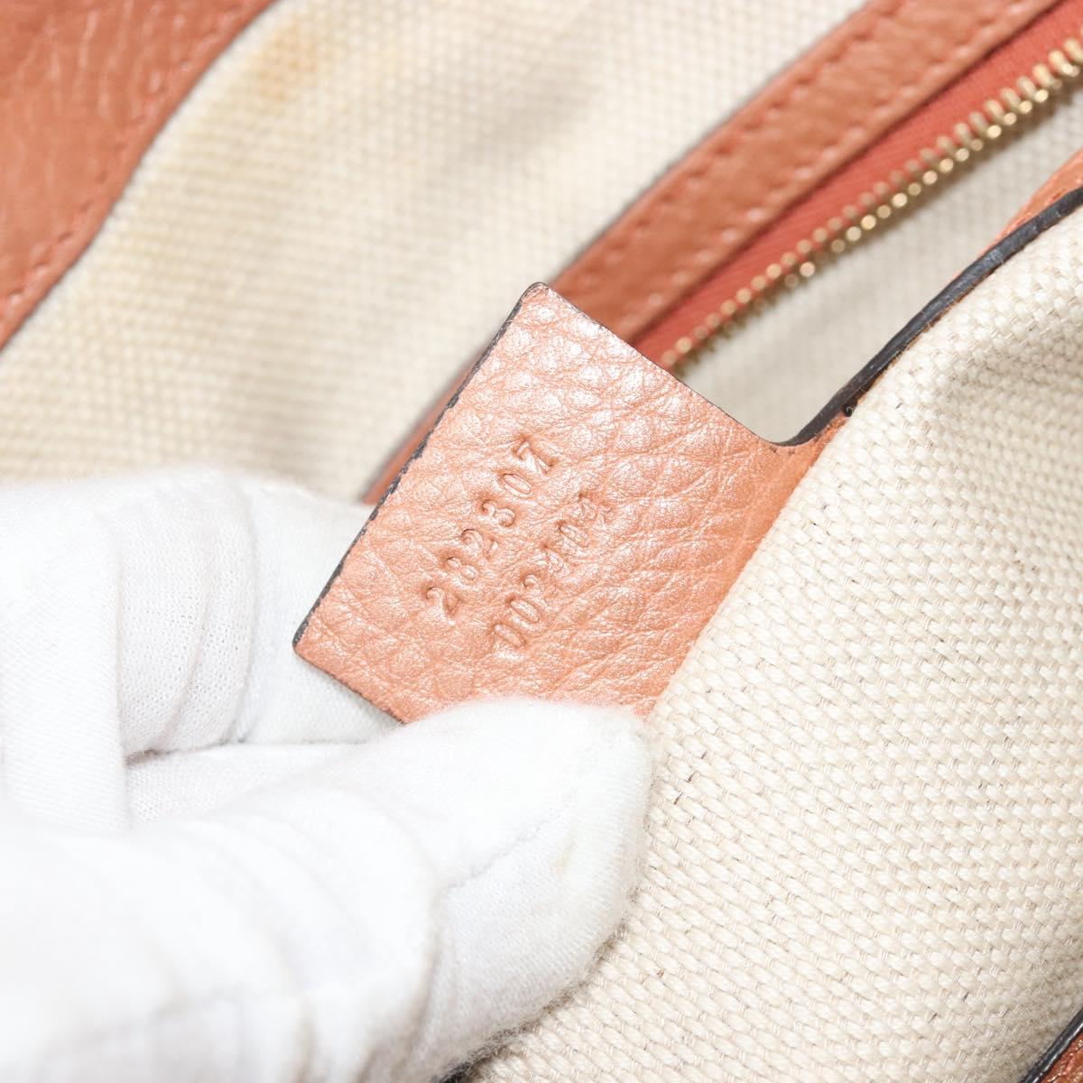 GUCCI Soho Tote Bag Leather Orange Gold 282307 Auth ep14774A