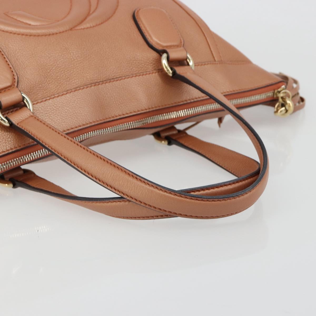 GUCCI Soho Tote Bag Leather Orange Gold 282307 Auth ep14774A