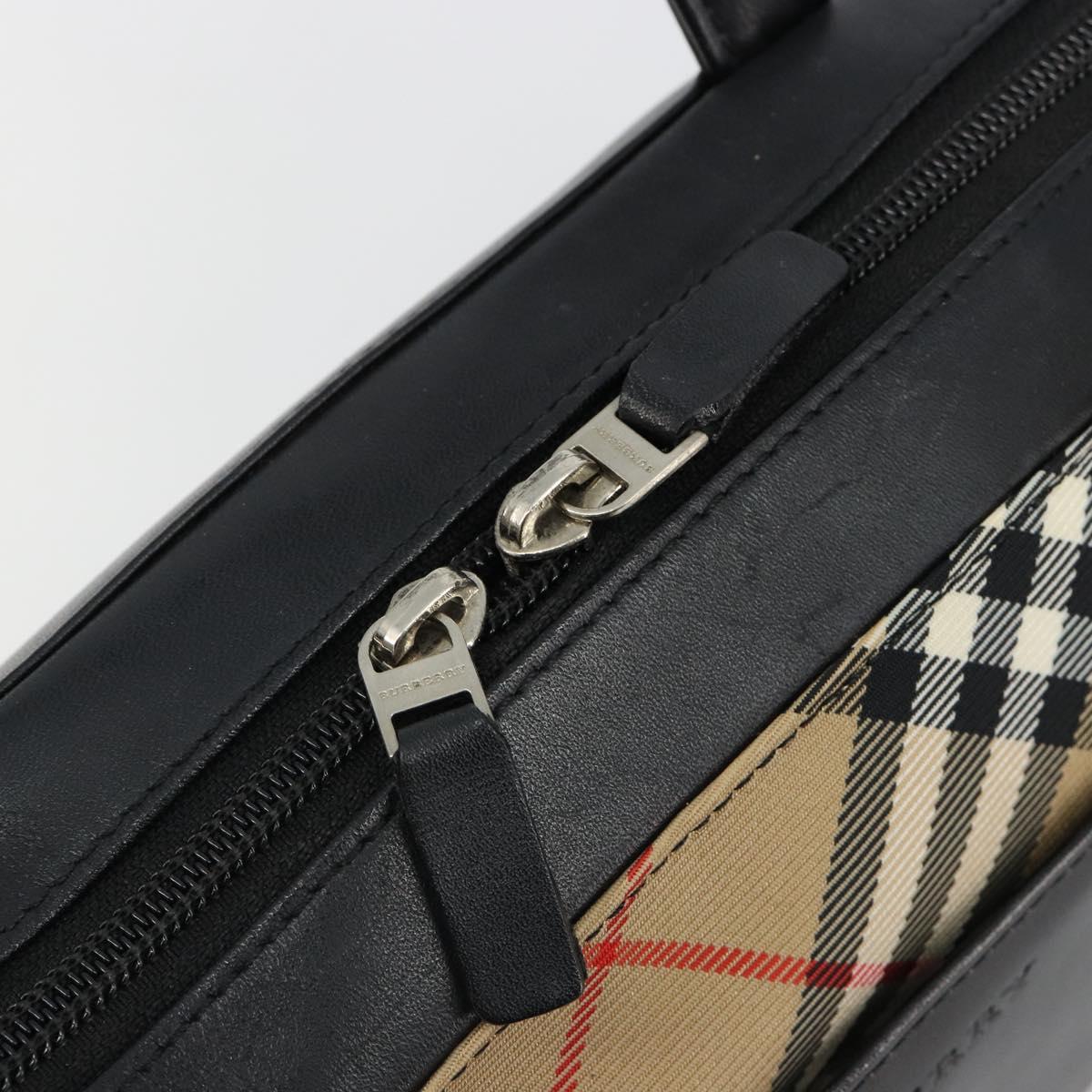 BURBERRY Hand Bag Leather Black Silver Auth ep14775A