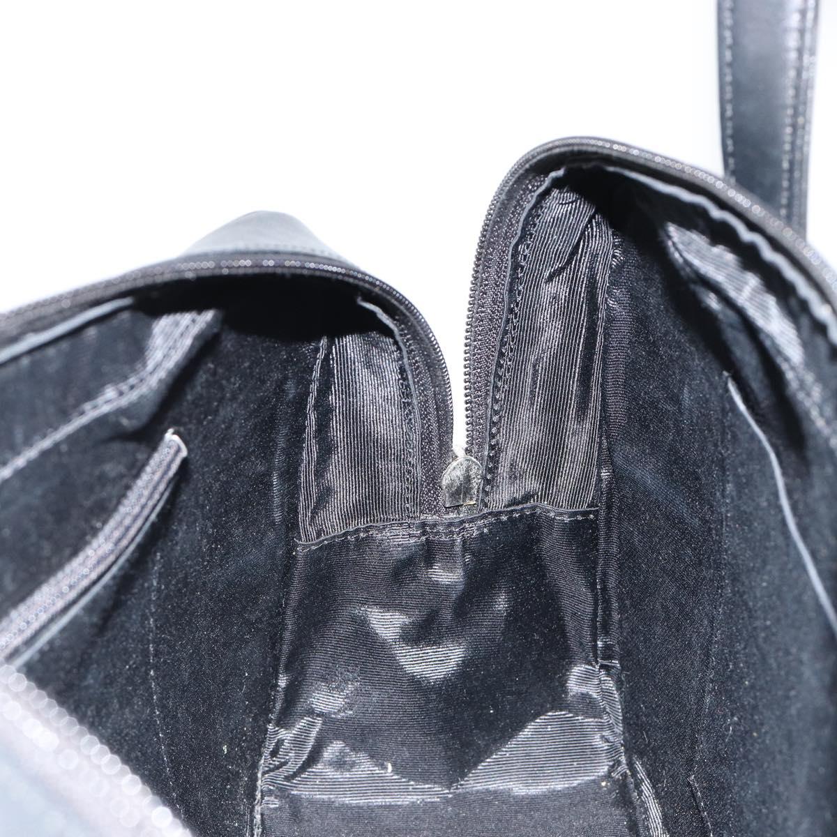 BURBERRY Hand Bag Leather Black Silver Auth ep14775A