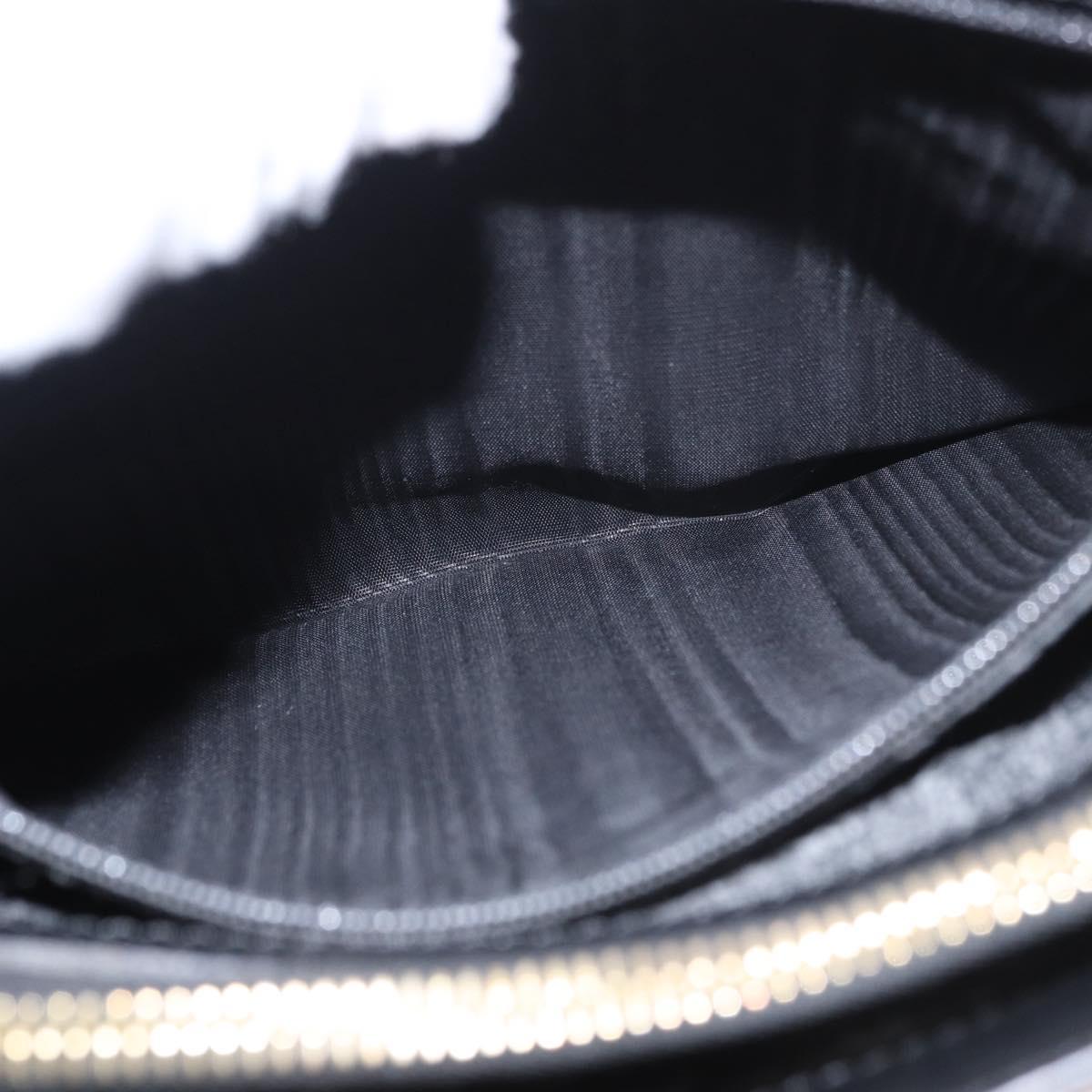CELINE Macadam Canvas Shoulder Bag PVC Leather Black Gold Auth ep14777