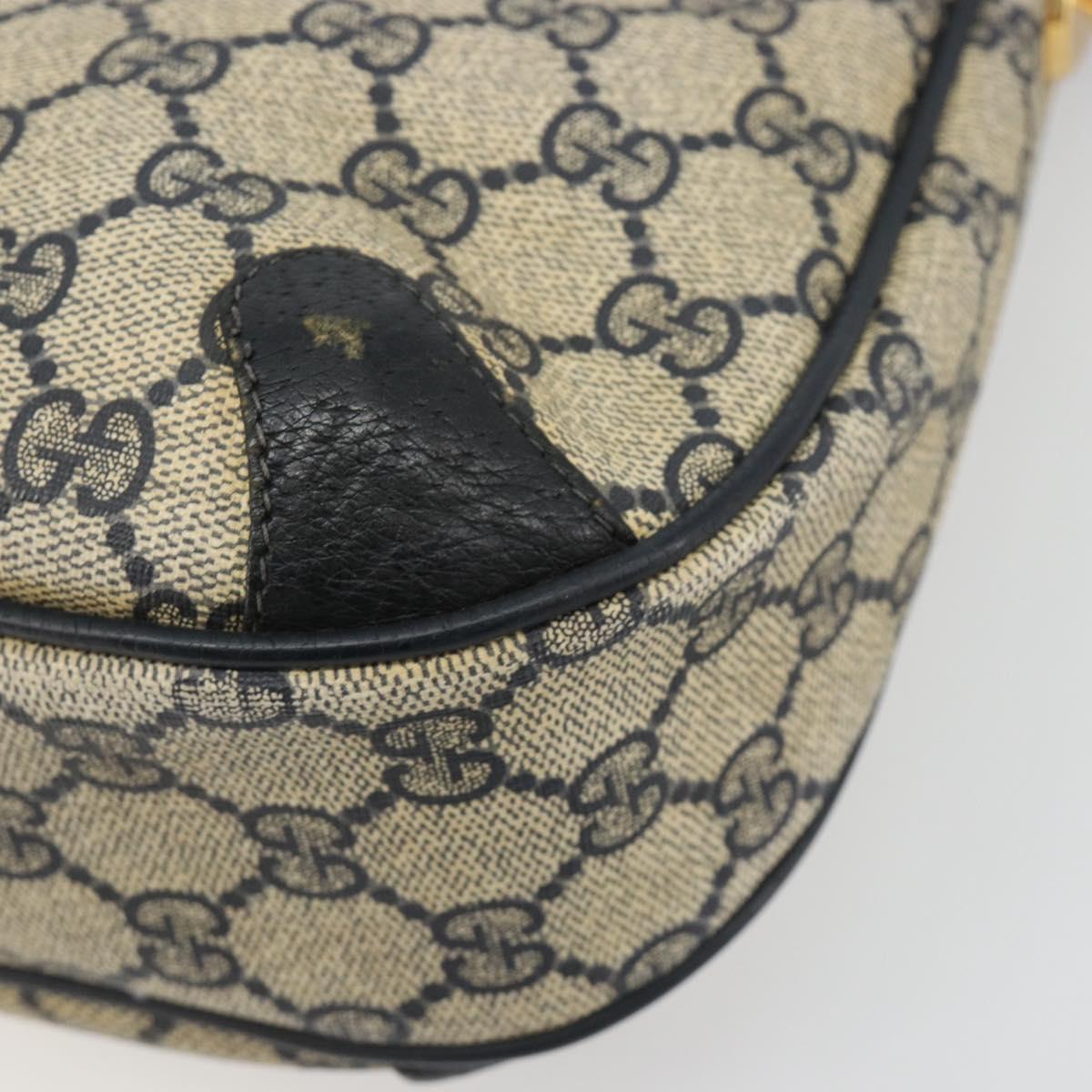 GUCCI GG Supreme Shoulder Bag PVC Navy Gold Auth ep14778
