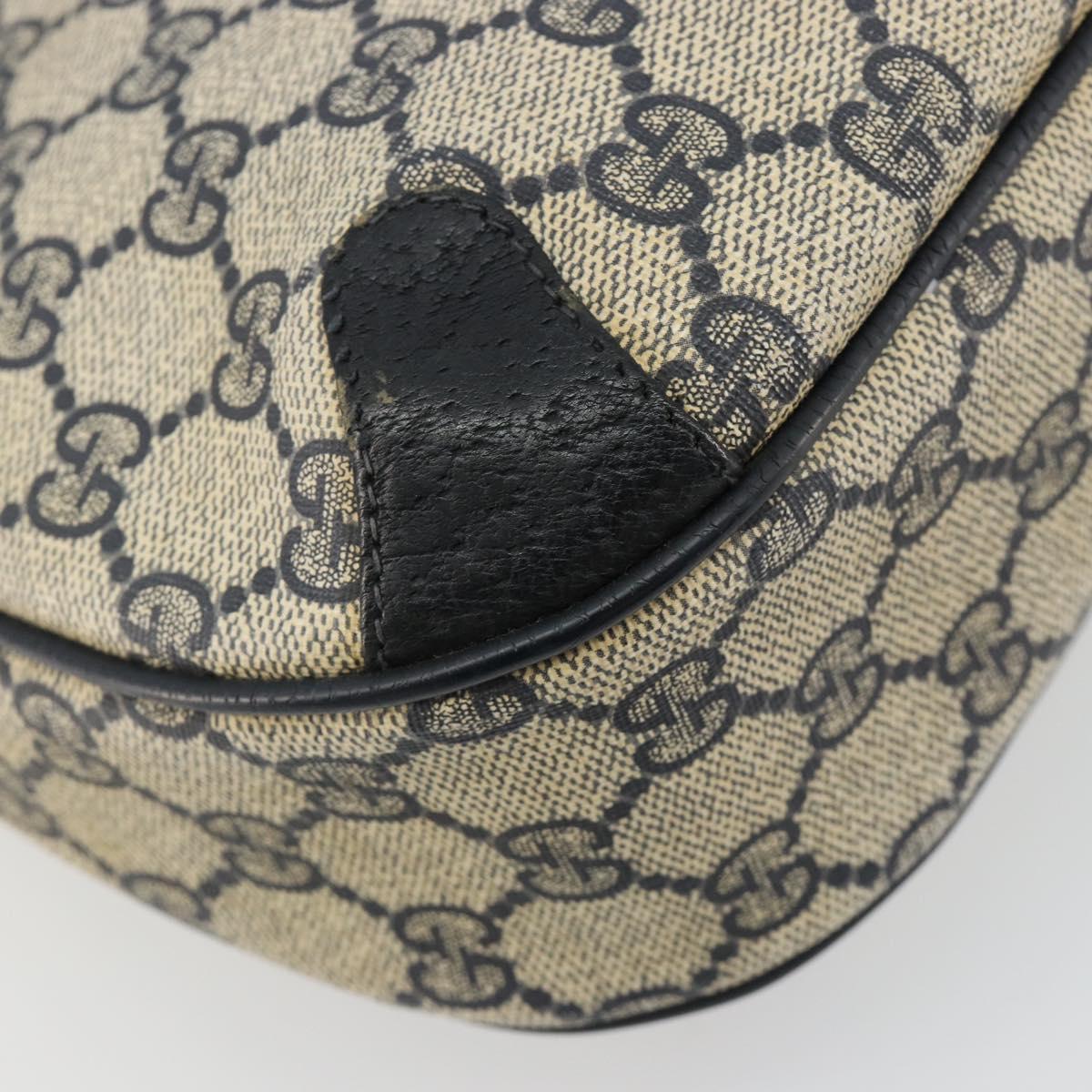GUCCI GG Supreme Shoulder Bag PVC Navy Gold Auth ep14778