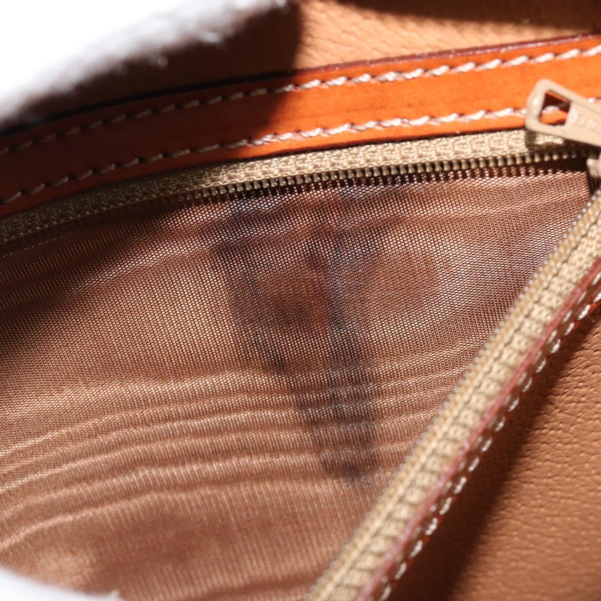 CELINE Macadam Canvas Hand Bag PVC Leather Brown Gold Auth ep14779