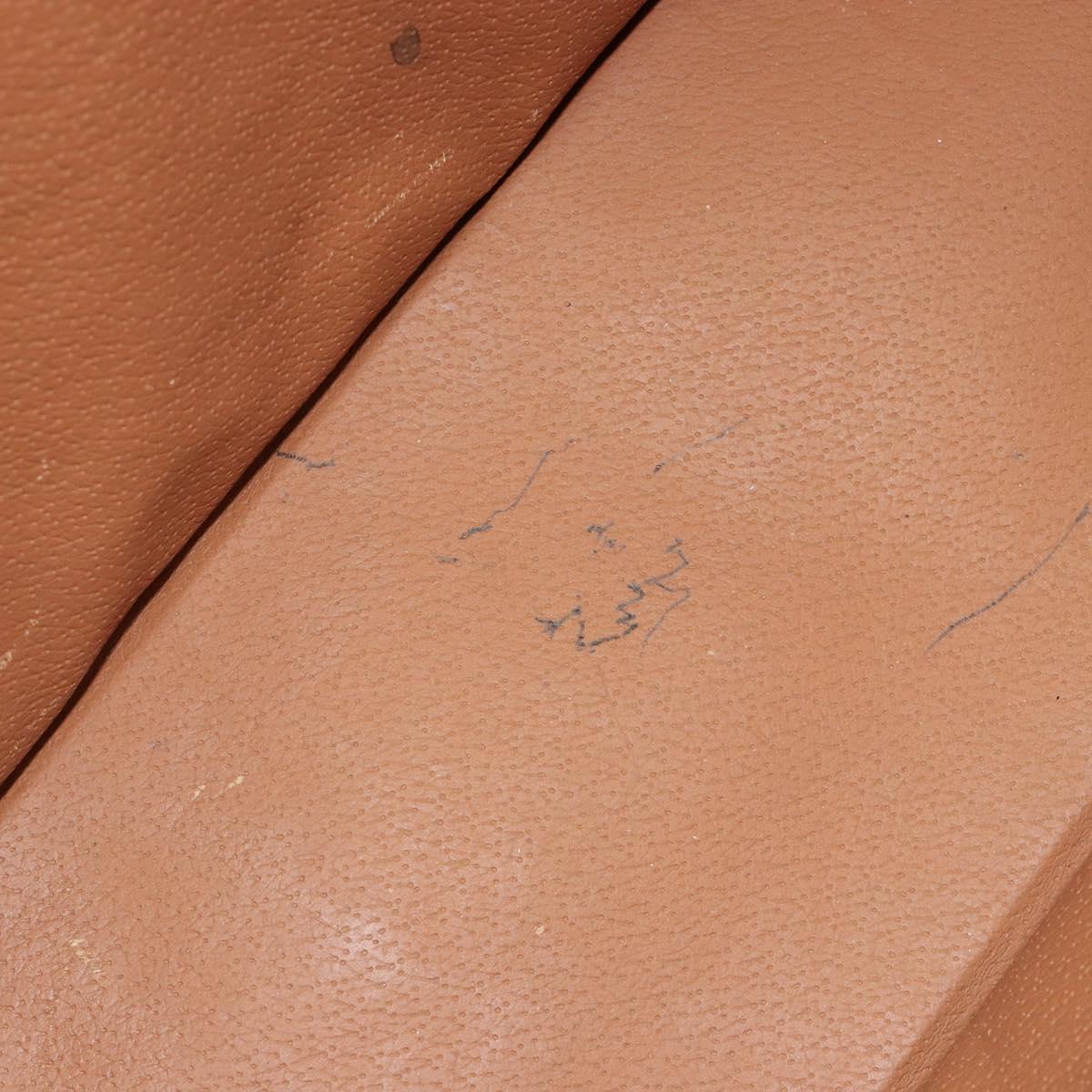 CELINE Macadam Canvas Hand Bag PVC Leather Brown Gold Auth ep14780