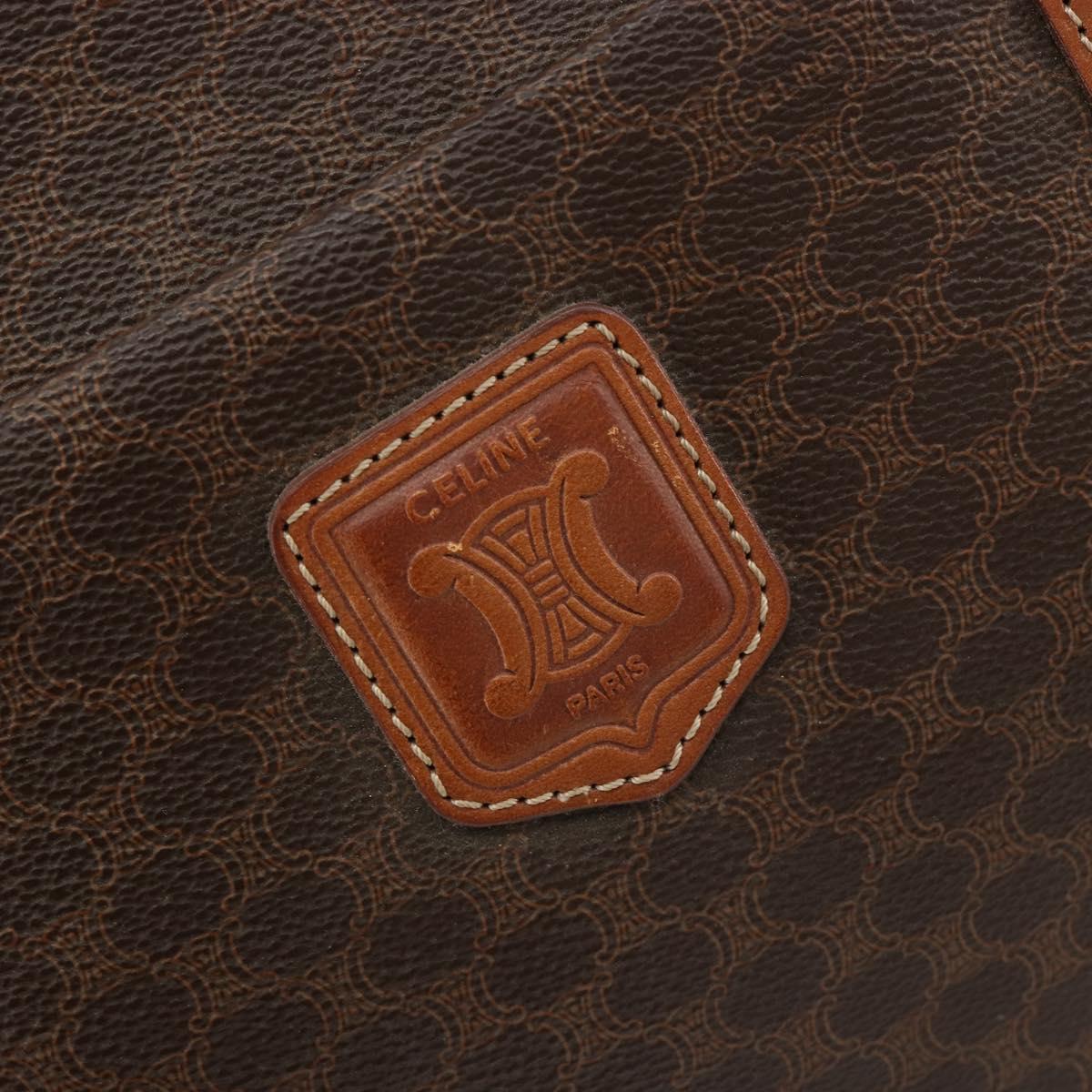 CELINE Macadam Canvas Tote Bag PVC Leather Brown Gold Auth ep14781