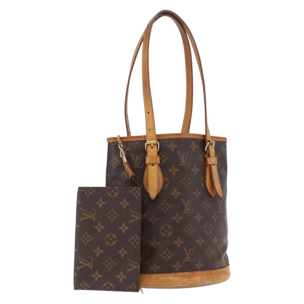 LOUIS VUITTON Monogram Bucket PM Shoulder Bag M42238 LV Auth ep14782
