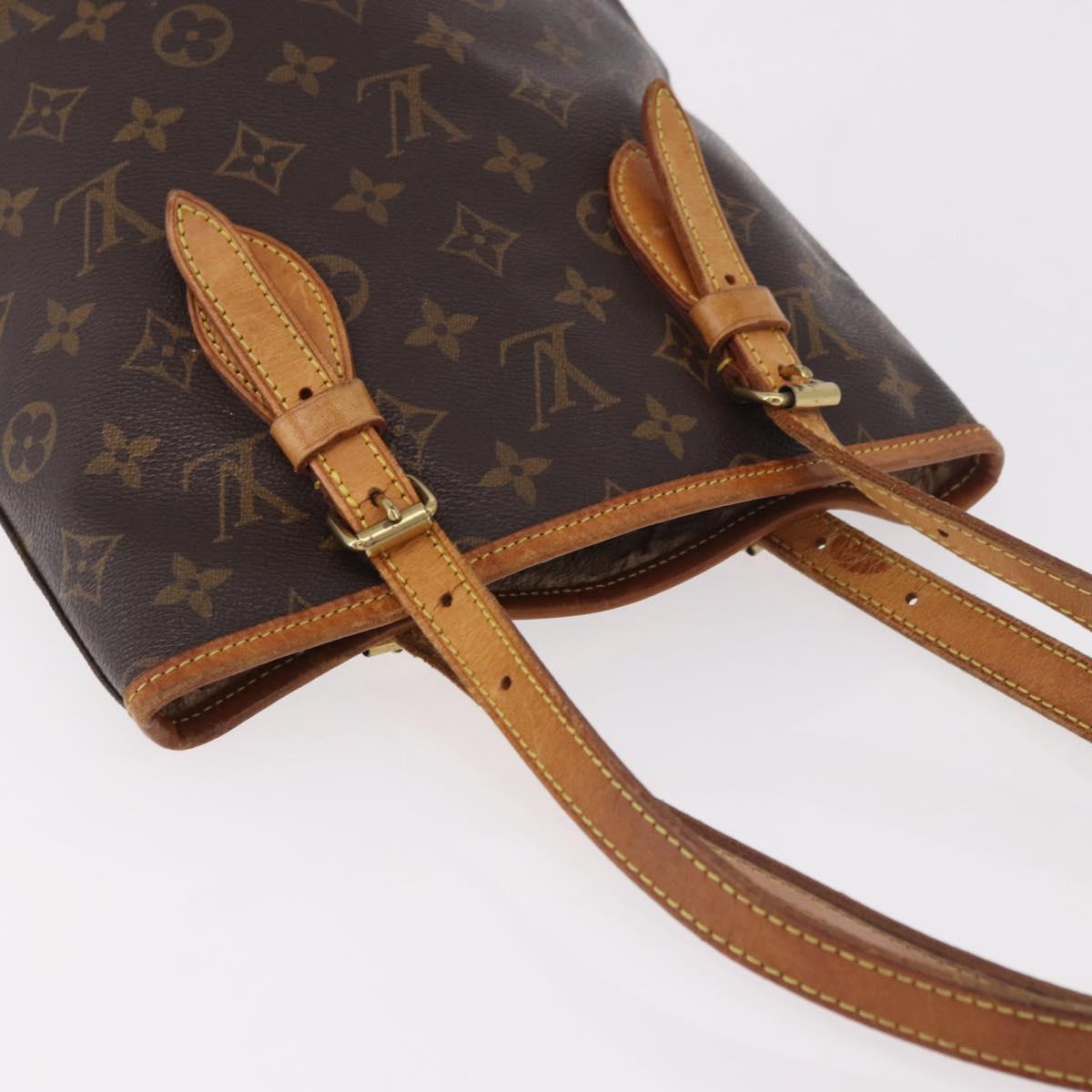 LOUIS VUITTON Monogram Bucket PM Shoulder Bag M42238 LV Auth ep14782