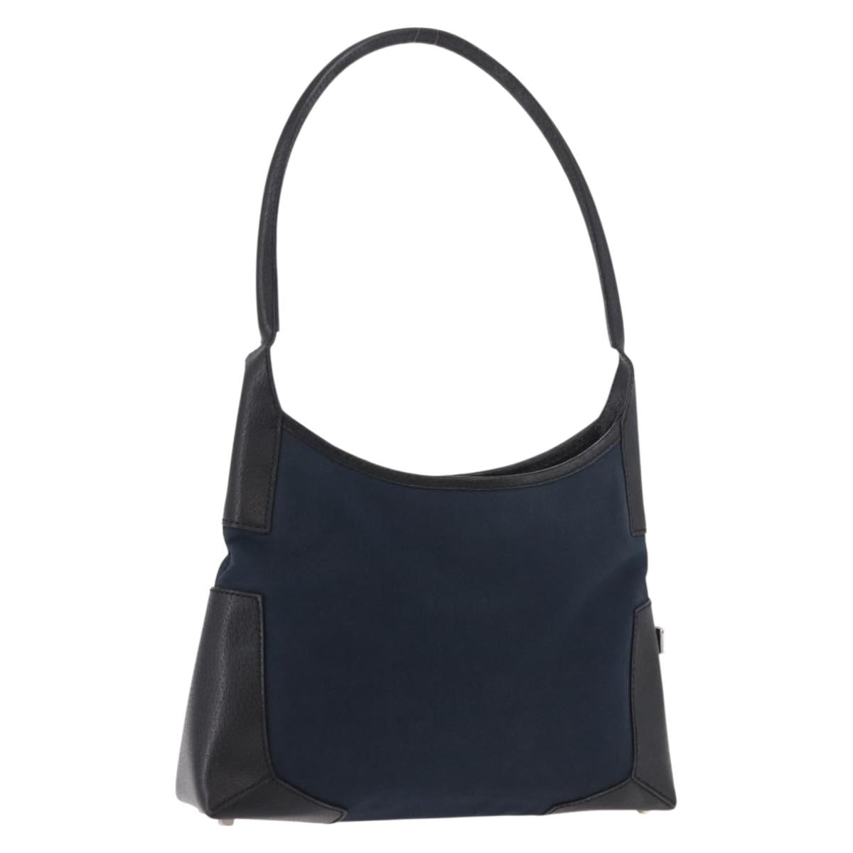 Salvatore Ferragamo Shoulder Bag Canvas Navy Auth ep14784