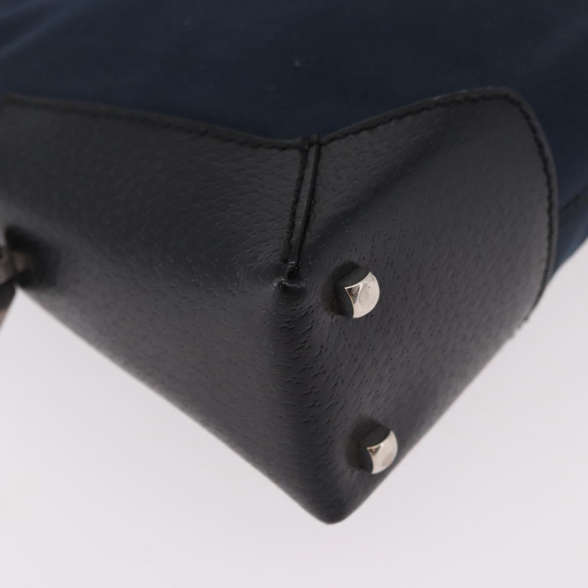 Salvatore Ferragamo Shoulder Bag Canvas Navy Auth ep14784