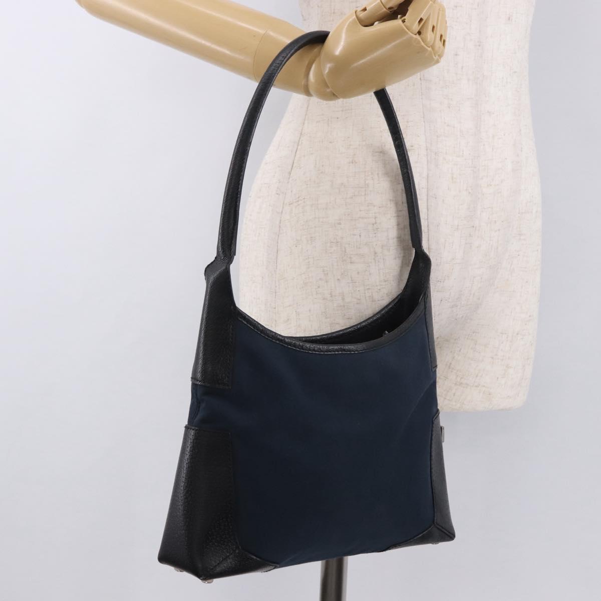 Salvatore Ferragamo Shoulder Bag Canvas Navy Auth ep14784