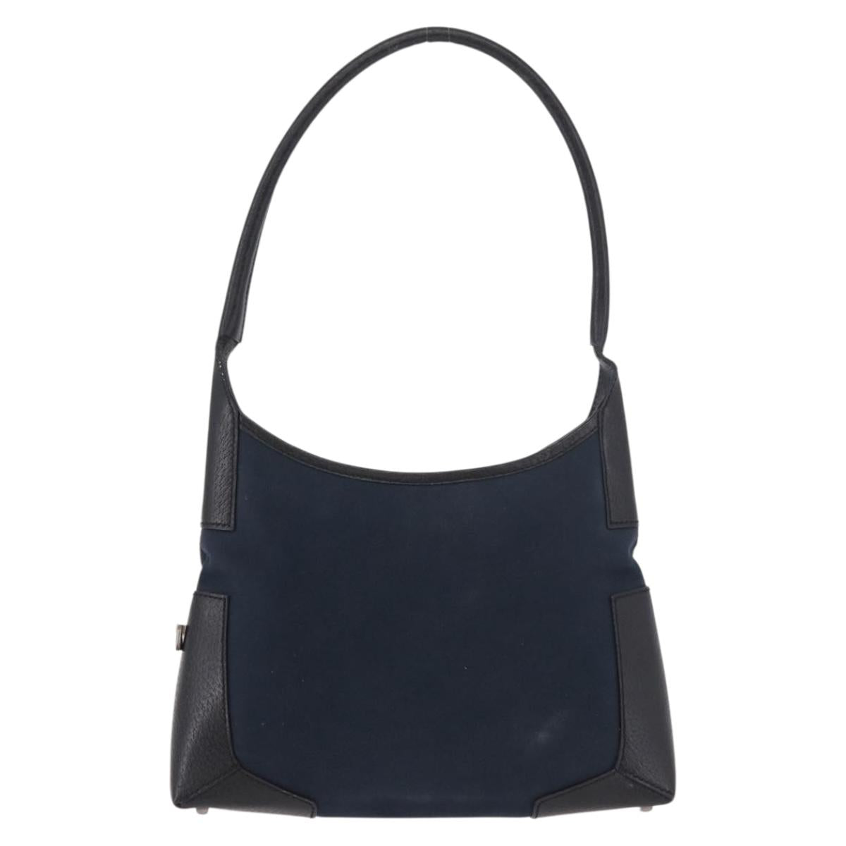 Salvatore Ferragamo Shoulder Bag Canvas Navy Auth ep14784