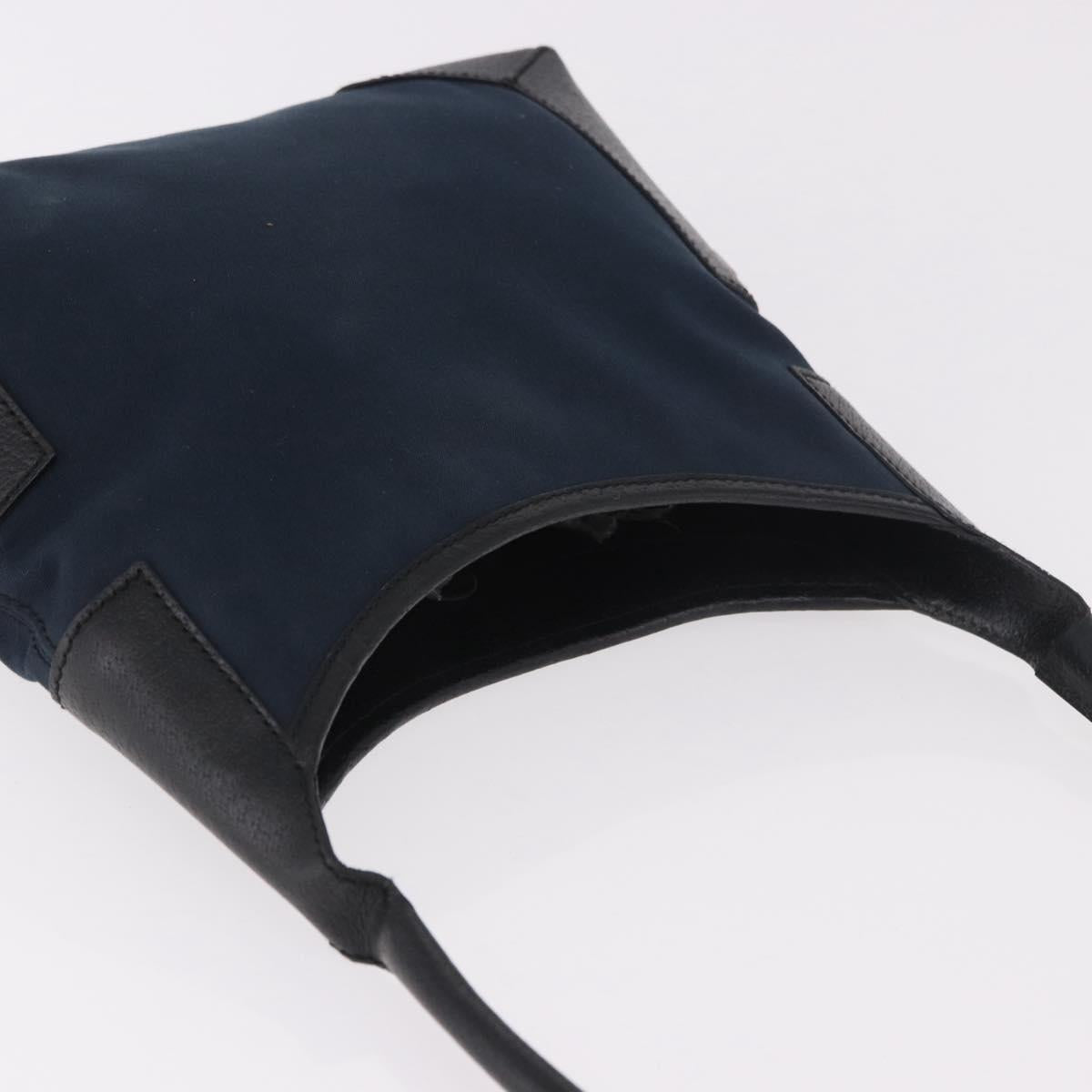 Salvatore Ferragamo Shoulder Bag Canvas Navy Auth ep14784