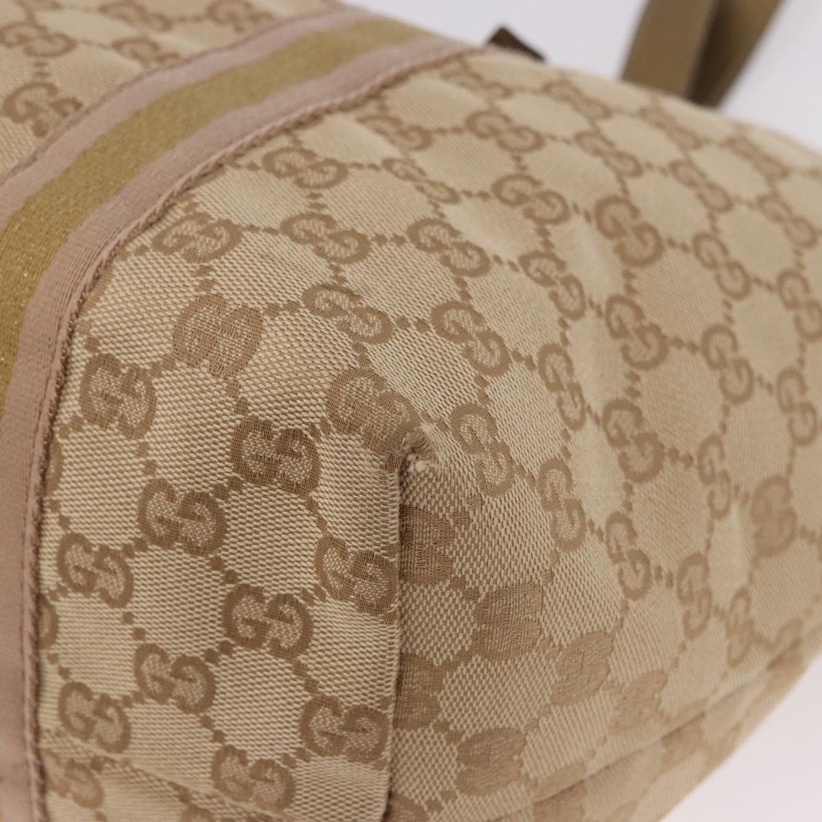 GUCCI GG Canvas Tote Bag Beige Gold 139260 Auth ep14785