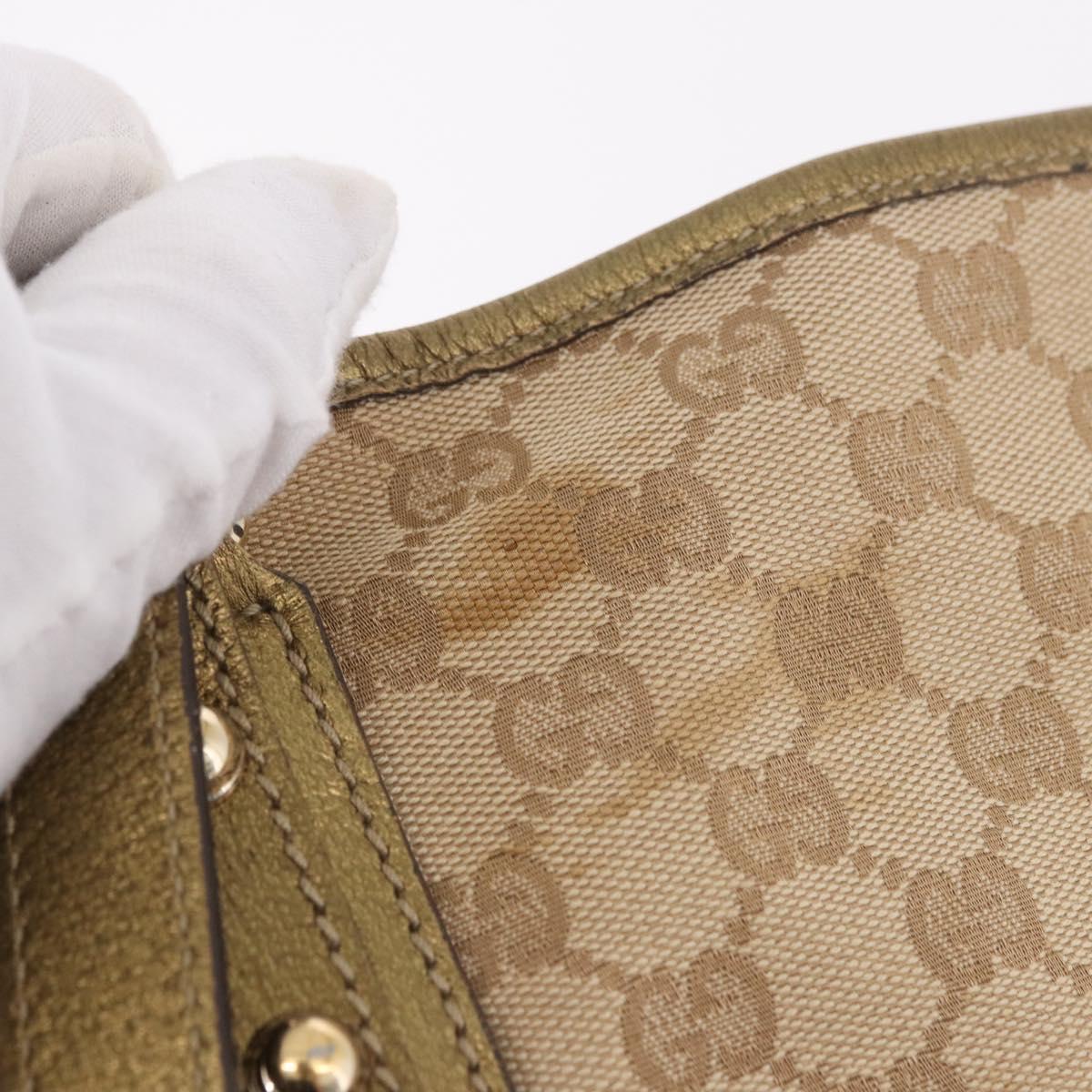 GUCCI GG Canvas Tote Bag Beige Gold 139260 Auth ep14785