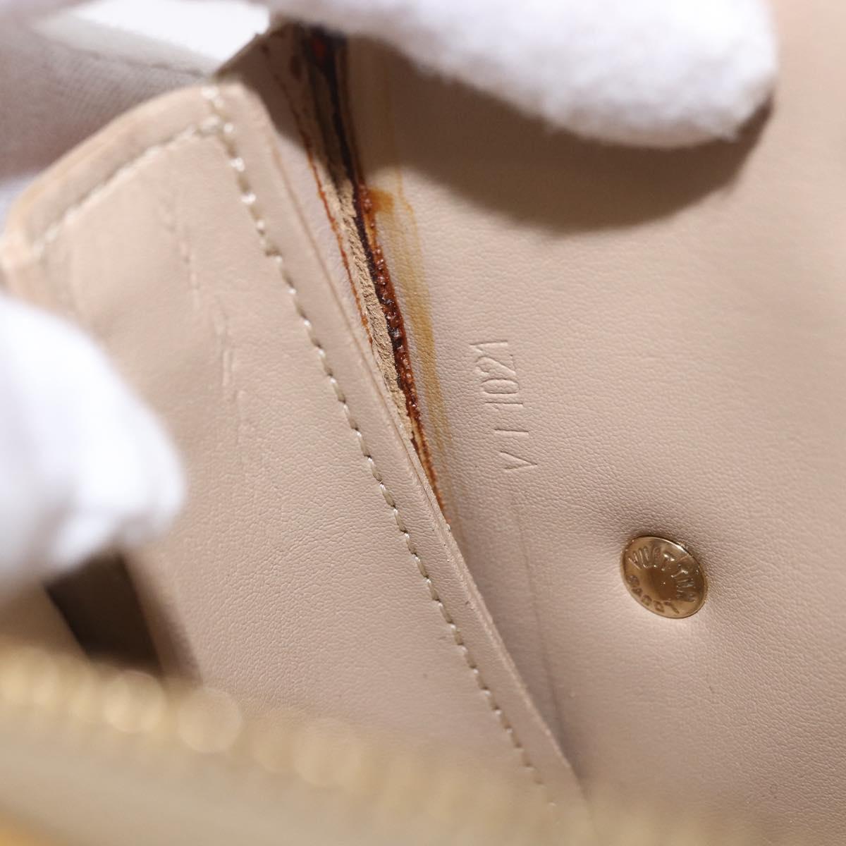 LOUIS VUITTON Vernis Lexington Accessory Pouch Flower Beige M92246 Auth ep14787