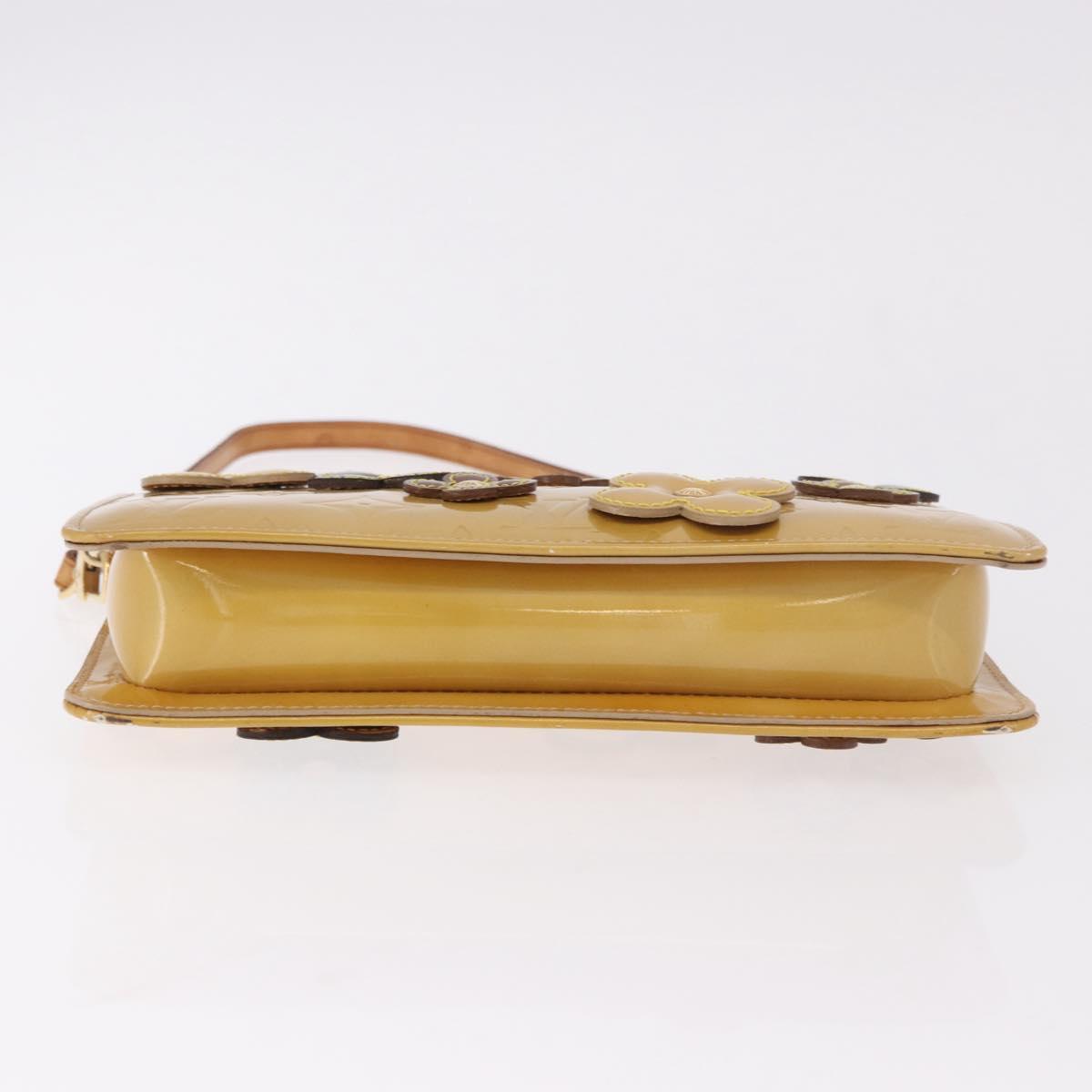 LOUIS VUITTON Vernis Lexington Accessory Pouch Flower Beige M92246 Auth ep14787