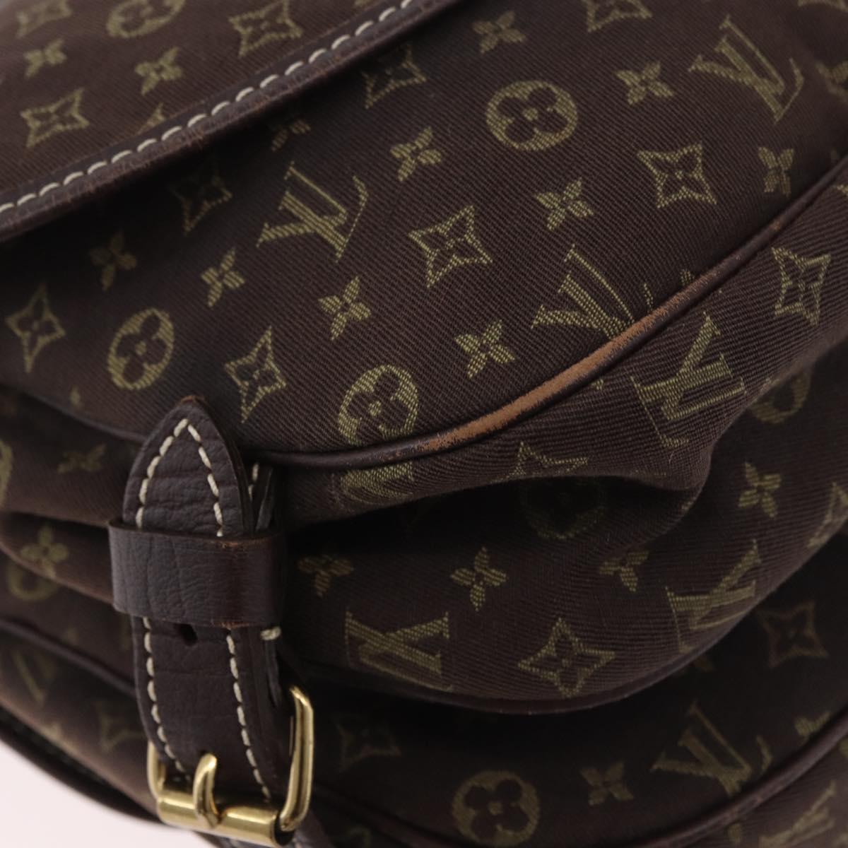 LOUIS VUITTON Monogram Mini Lin Saumur PM Bag Brown M95227 LV Auth ep14788A