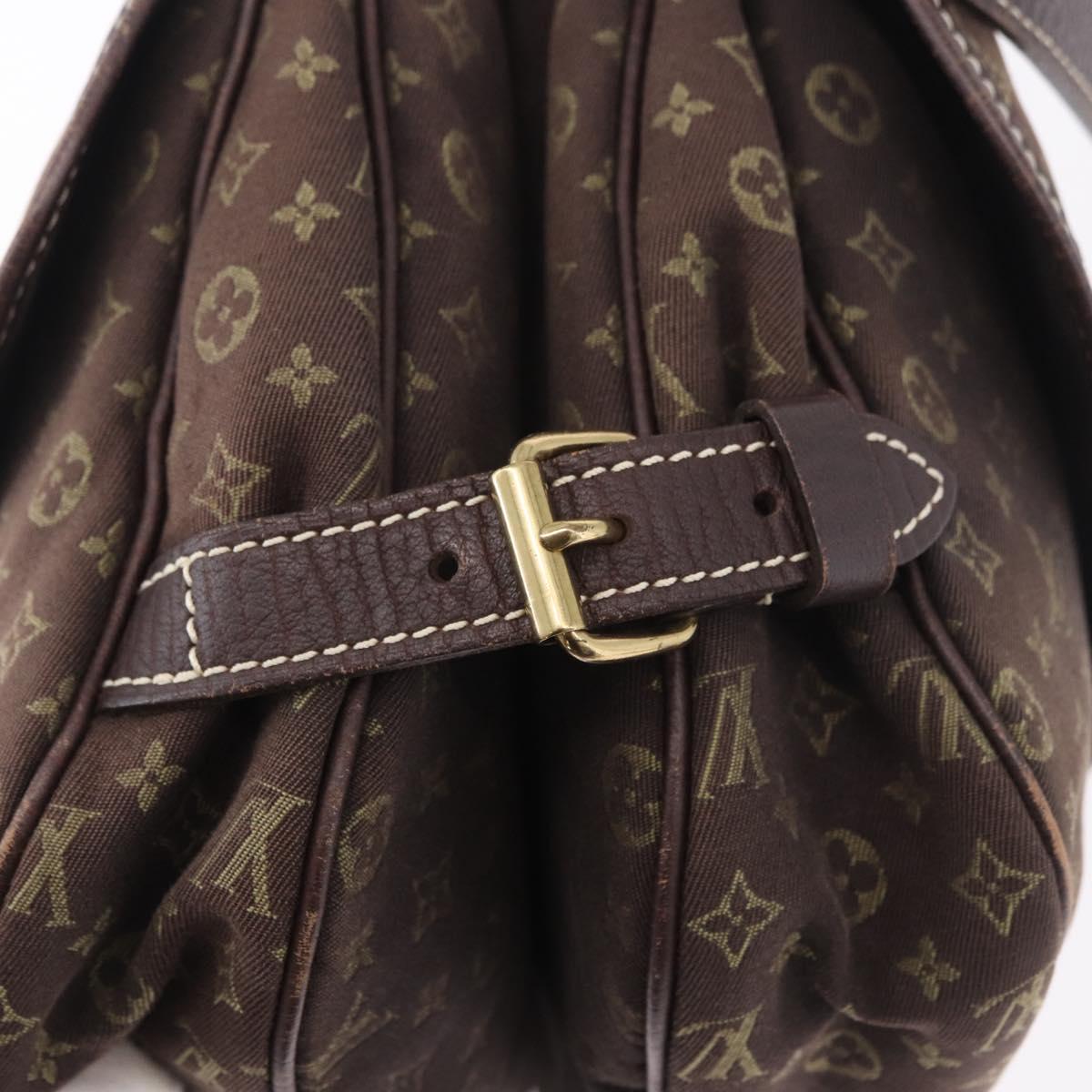 LOUIS VUITTON Monogram Mini Lin Saumur PM Bag Brown M95227 LV Auth ep14788A