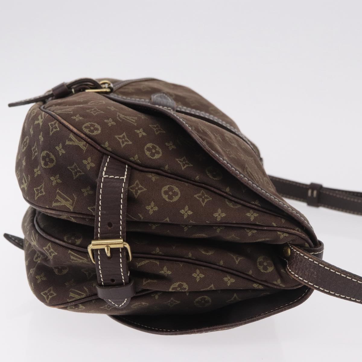 LOUIS VUITTON Monogram Mini Lin Saumur PM Bag Brown M95227 LV Auth ep14788A